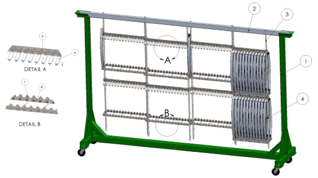 Image describing Anodizing Rack construction